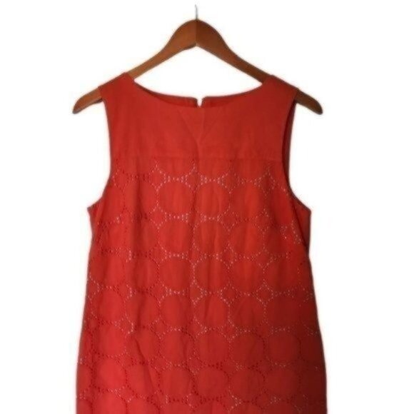 Studio One Sleeveless Crew Neckline Shift Dress Orange size‎ 8 Cotton - Picture 4 of 12